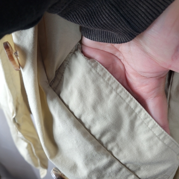 Gap Women's Cropped Trench Coat Size S Ivory Double Breasted - Picture 8 of 9